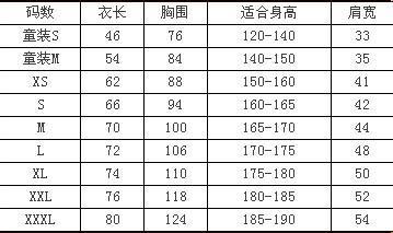 衣服xl多大