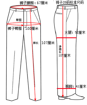裤子l是多大尺码