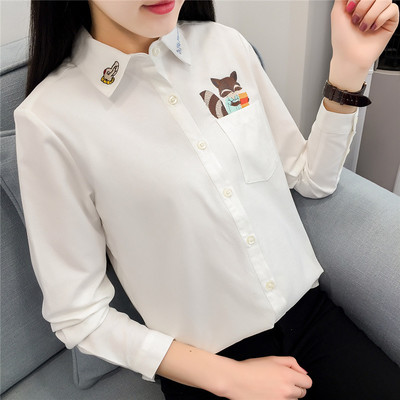 女式白衬衫长袖新款