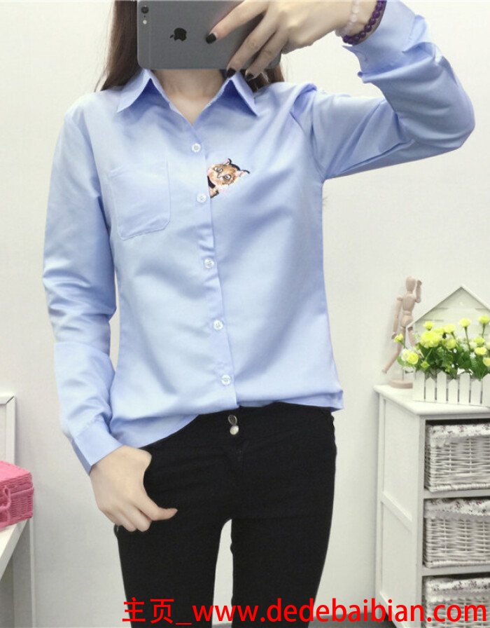 女式白衬衫长袖新款