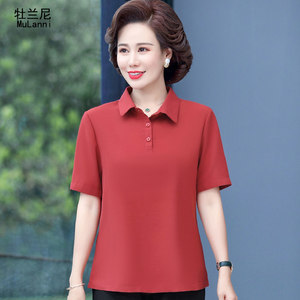 中老年女夏装新款上衣