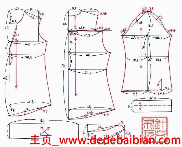 女式立领衬衫裁剪图