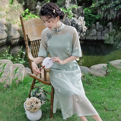 倒大袖旗袍