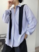 休闲条纹衬衫外套搭配什么裤子好看？__穿搭技巧