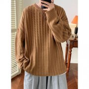 圆领男士毛衫样外套搭配什么裤子好看？__穿搭技