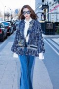 杨颖刺绣外套搭配什么裤子好看？__穿搭技巧__图