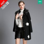 秀美星星女装毛领外套搭配什么裤子好看？__穿搭
