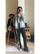 运动休闲裤牛仔外套搭配什么裤子好看？__穿搭技