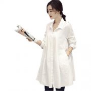 长款白衬衫外套搭配什么裤子好看？__穿搭技巧
