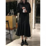 长黑裙外套搭配什么裤子好看？__穿搭技巧__图片